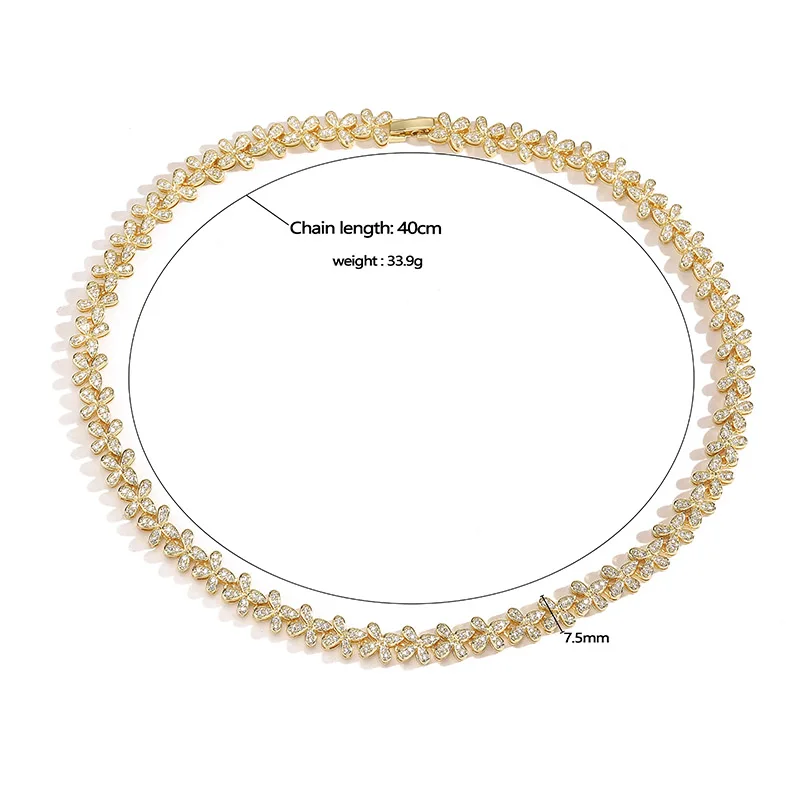 قلادة كريستال هتشنغ ذات أربع أوراق البرسيم ، سوار زركون فاخر لامع للنساء ، هدية حفل زفاف ، مجوهرات عالية الجودة