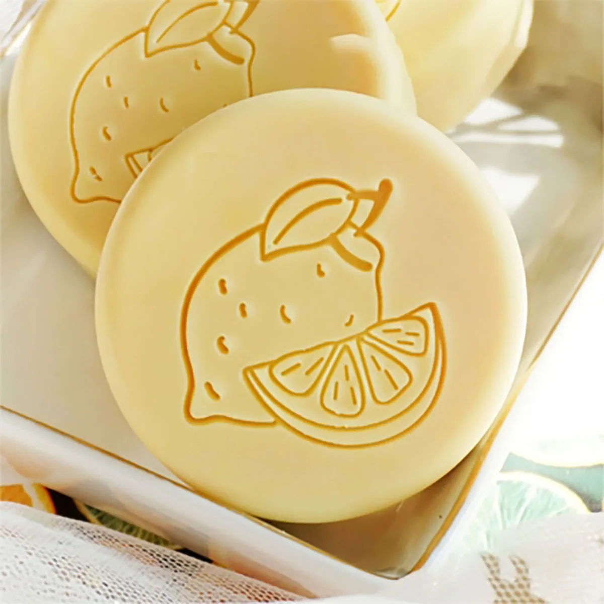 Lemon pattern soap stamp Acrylic Custom Stamps For Soap Making Chapter Handmade Seal