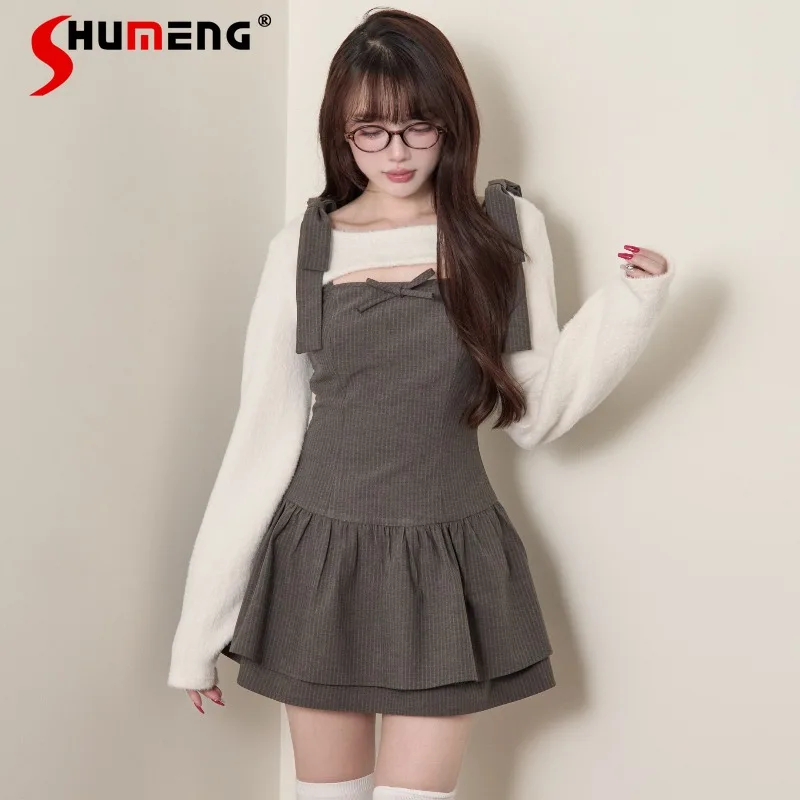 

Plaid Outifts Top And Dress Two Pieces Set Japanese Rojita Mass-Produced Mine Series Original Clear Style Dresses Suit For Women