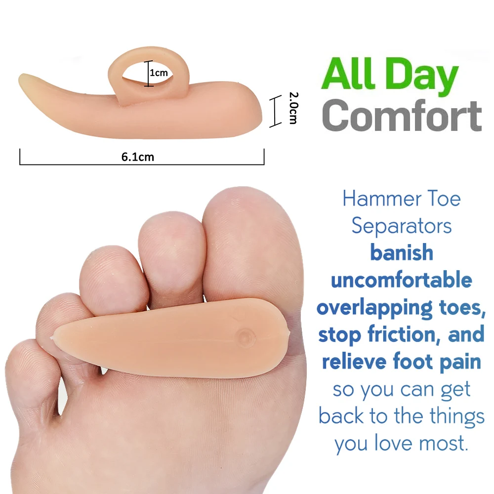 Pexmen 2Pcs Hammer Toe Cushions Hammertoe Pads Relieve Foot PainToe Straightening Corrector for Mallet Toes and Overlapping Toes