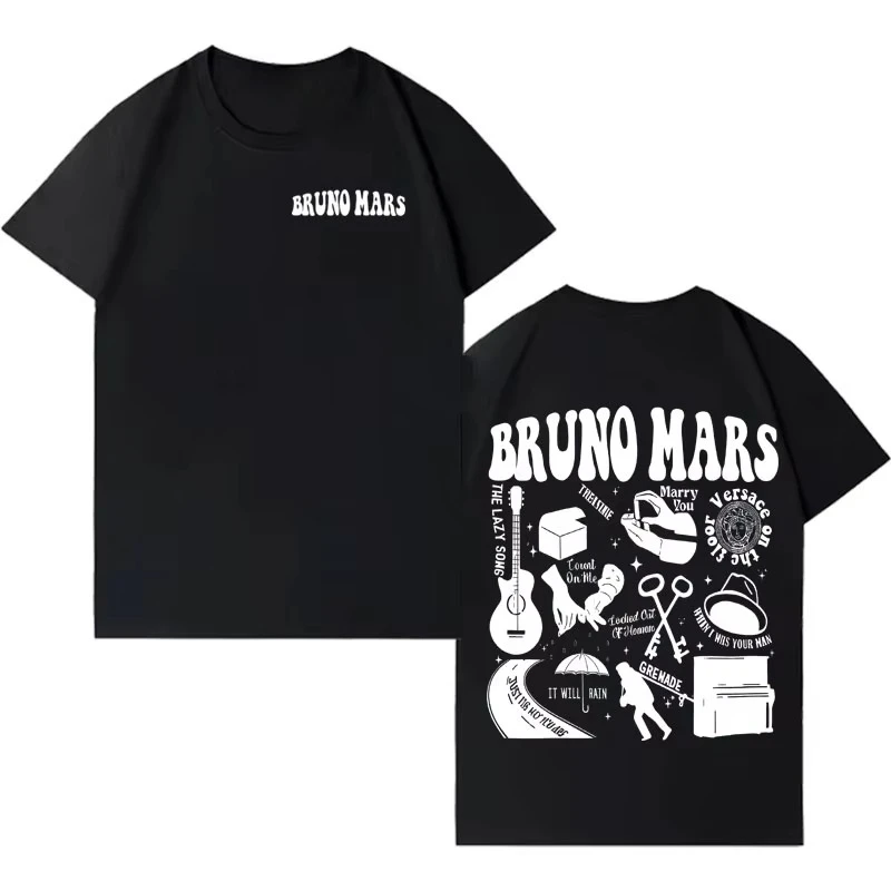 

Singer Bruno Mars Tshirt Hip Hop Hipster 2026 Spring summer new Men Women Aesthetic Casual T-shirt Fashion Short Sleeve Top