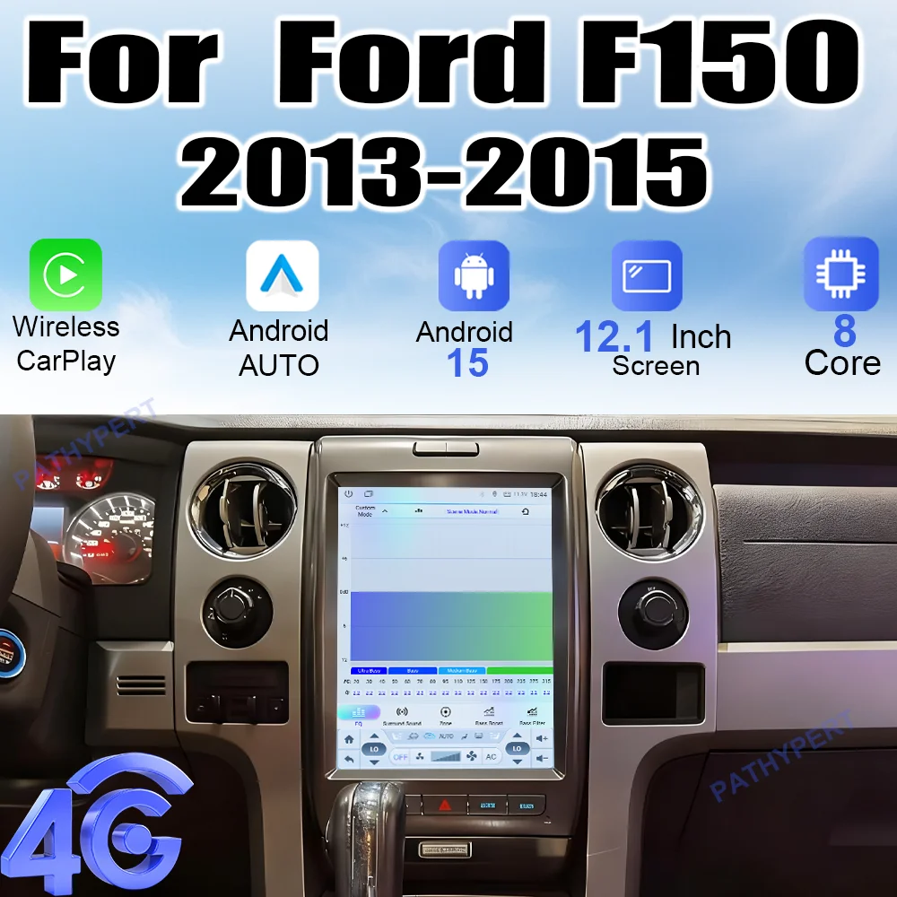 

Android 15 12.1" Carplay Screen For Ford F150 2013-2015 Car Multimedia Player Radio Auto Bluetooth Stereo Head Unit DSP GPS 4G