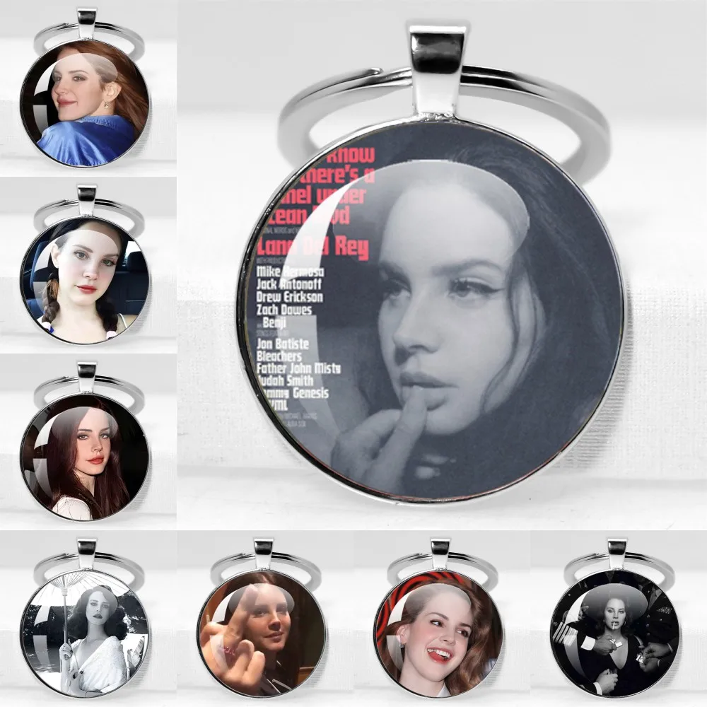

Lana Del Rey 25MM/30MM Glass Cabochon Pendant Ultraviolence Born To Die Keychain Jewelry Accessories Key Ring Fans Gift