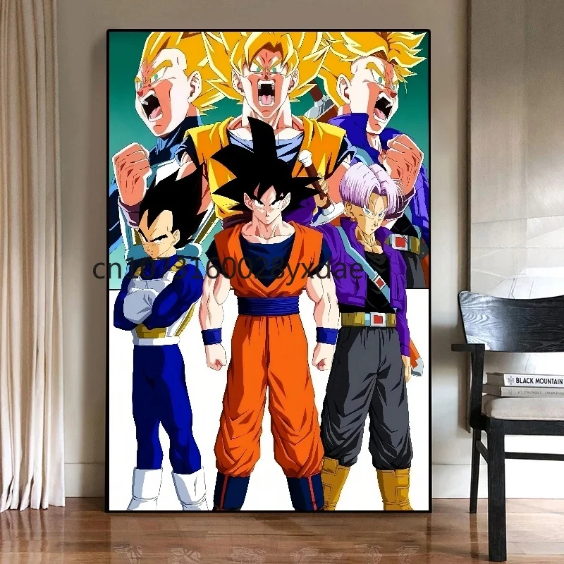 Classic Bandai Anime Dragon Ball HD Poster Goku Gohan Vegeta Piccolo Friza Retro Canvas Painting Print Wall Art Children Gift