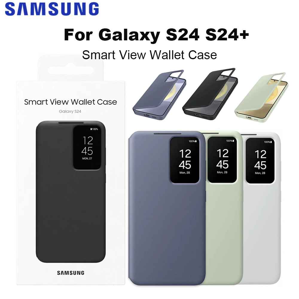 

Original For Samsung Galaxy S24 S24+ S24Plus S-View Wallet Case High Quality Smart View Wallet Protector Shell & Box