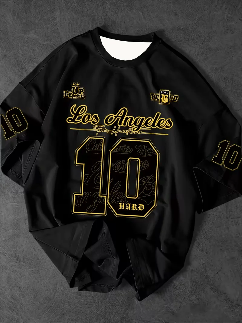 Summer Men's Sports Jersey Los Angeles 10 Print Short Sleeve T-Shirt Graphic Tee Plus Size Women's Sport T-Shirt Top Tee