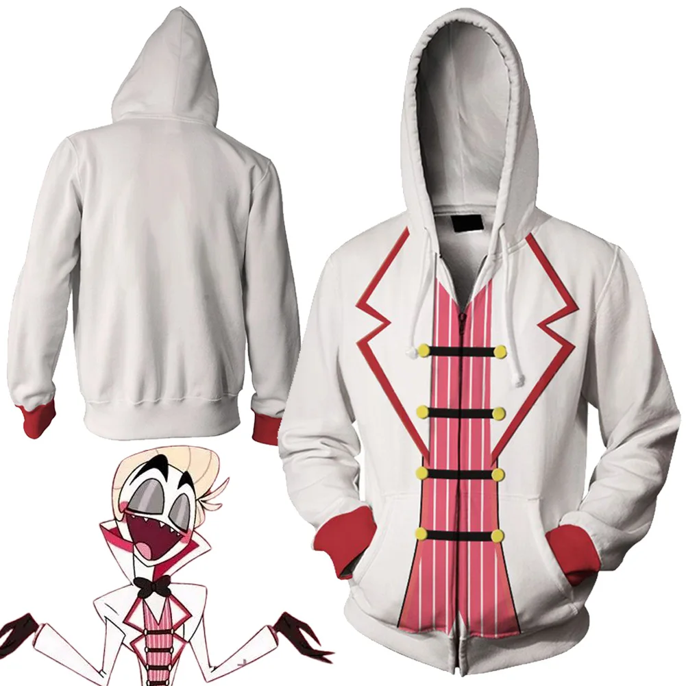 

Lucifer Cosplay Hoodies Costume Cartoon Hell Inn Disguise Streetsuits Coat Jacket Adult Women Men Casual Streetwaer