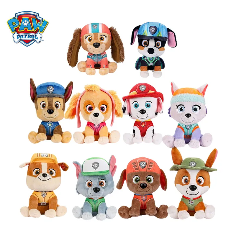 Boneco de Pelúcia Original da Patrulha Canina, 10 Personagens (Rex, Chase, Skye, Everest) com Uniforme de Resgate na Neve, 6" (15,2cm), Brinquedo de Pelúcia para Crianças