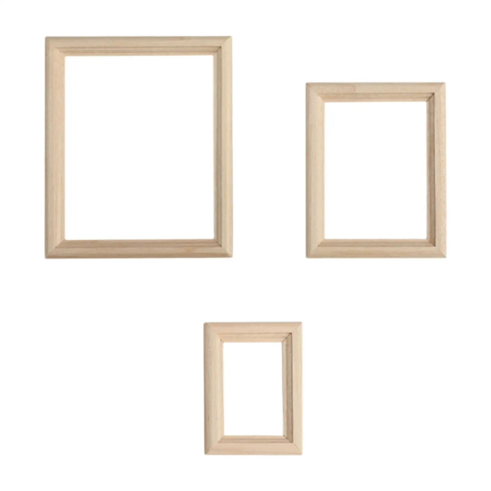 

3 предмета: деревянная мебель для кукольного домика в масштабе 1:12, миниатюрные деревянные рамки для кукольного домика для детей, мальчиков, малышей от 3 лет и девочек