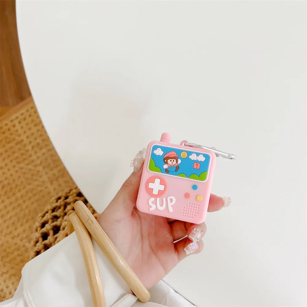 لطيف الكرتون لعبة وحدة التحكم الوردي سيليكون سماعة غطاء لسامسونج غالاكسي براعم برو سماعة حالة ل غالاكسي براعم لايف براعم 2pro