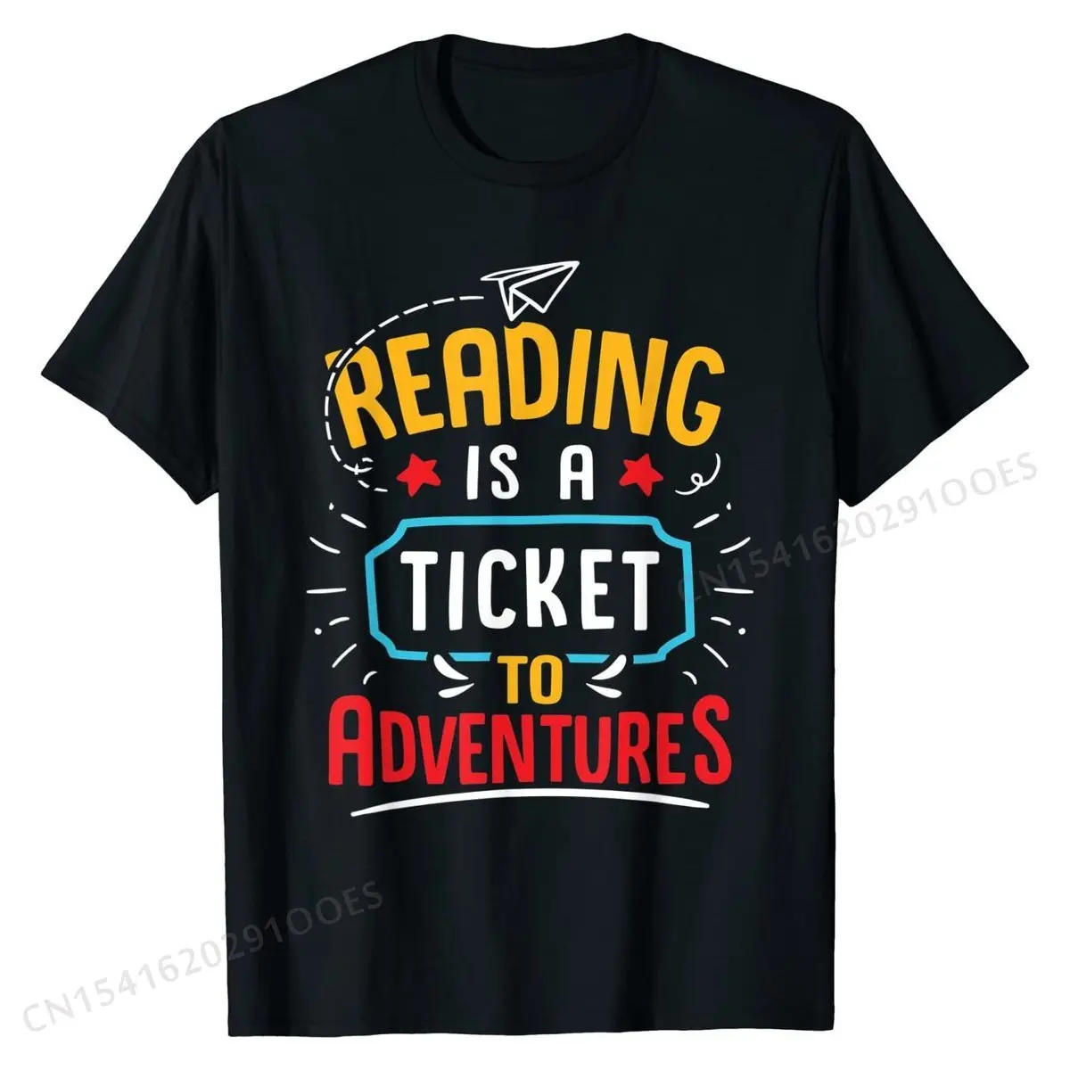 Reading Is A Ticket To Adventures Book Lover Gift & Reading T-Shirt Man New Arrival Casual Tees Cotton Tshirts Normal