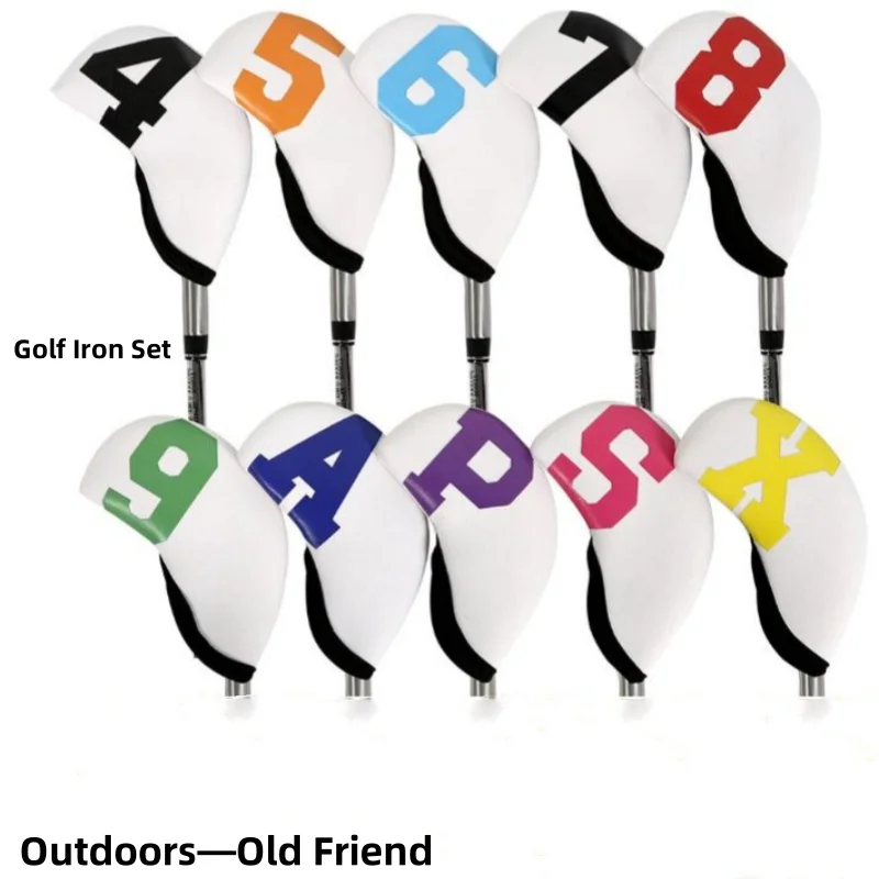 

New 10pcs/set New Golf lron Head Cover Golf lron Cover 4 5 6 7 8 9 P A S X Waterproof Neoprene Golf Accessories