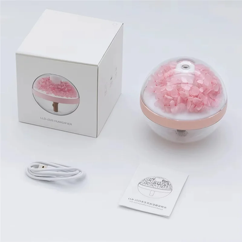 ABGE-USB Rechargeable Battery Mist Aroma Diffuser Home Mini Humidi Fieratomize Air Humidifier Eternal Flower Portable