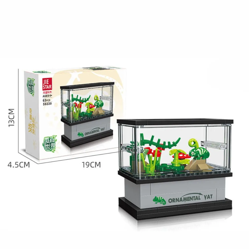 Nouveaux blocs de construction en plastique micro monde Aquarium assembler des jouets bricolage tortue ornement de bureau enfants cadeau