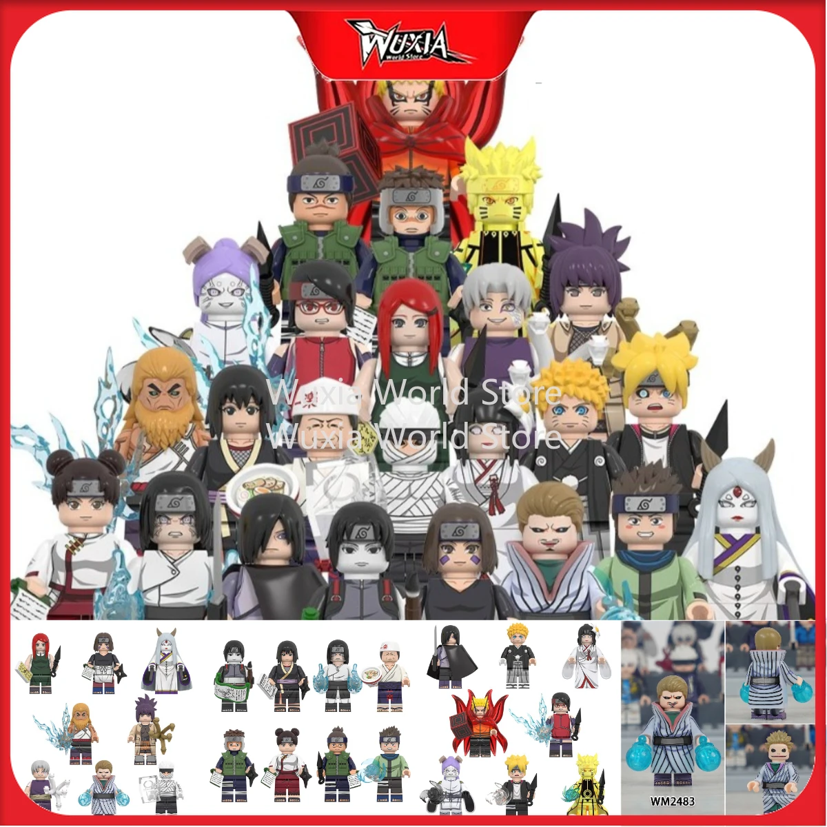 Brinquedos de Minifiguras da Série Naruto, Hozuki Gensuke, Yakushi Kabuto, Nohara Rin, Hinata Hyuga, Presentes para Fãs de Anime, Decorações de Mesa