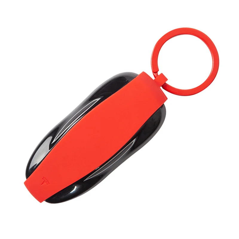 Car Key Case Silicone Cover Ring For Tesla Model 3 Y S X 2017 2018 2019 2020 2021 2022 2023 2024 Keychain Holder Shell Accessory