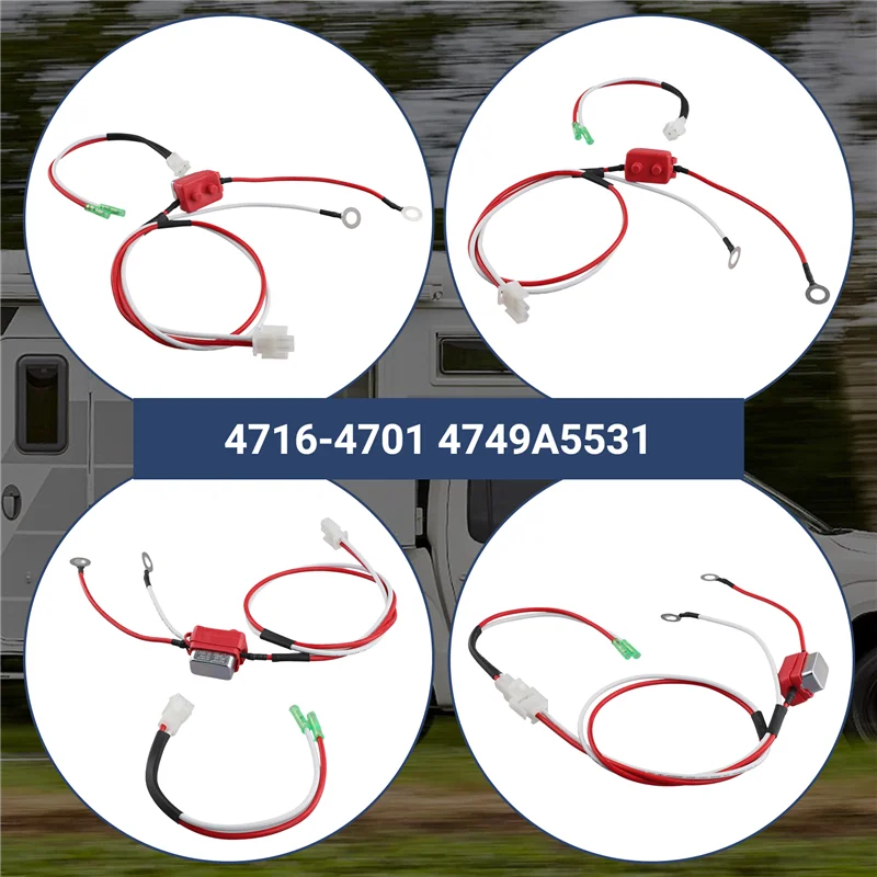 

AUTO Durable 12V 15AMP Battery Harness 4716-4701 4749A5531 For -Up Camper