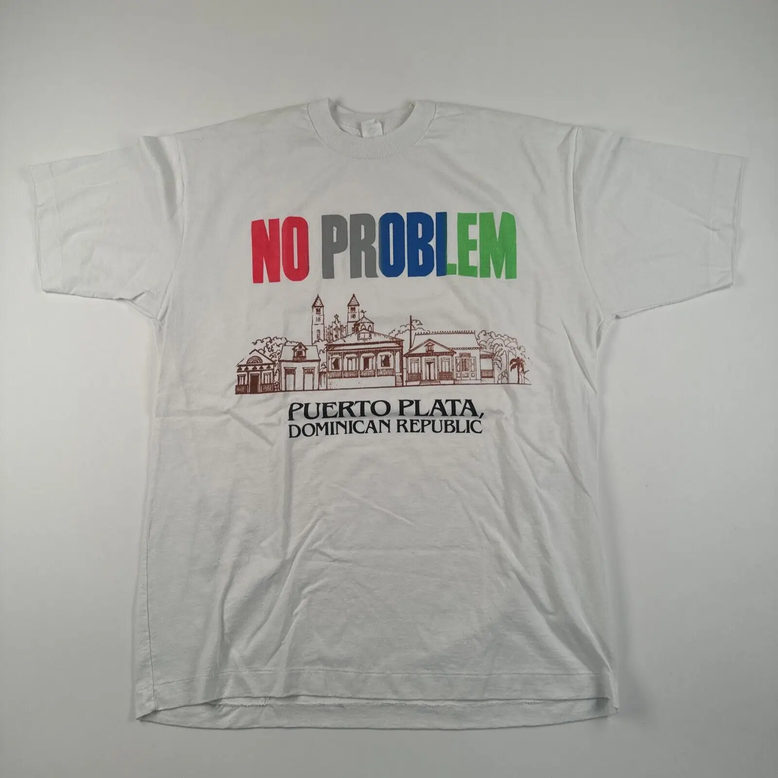 Vintage 90S No Problem Puerto Plata T Shirt Size Large Republic