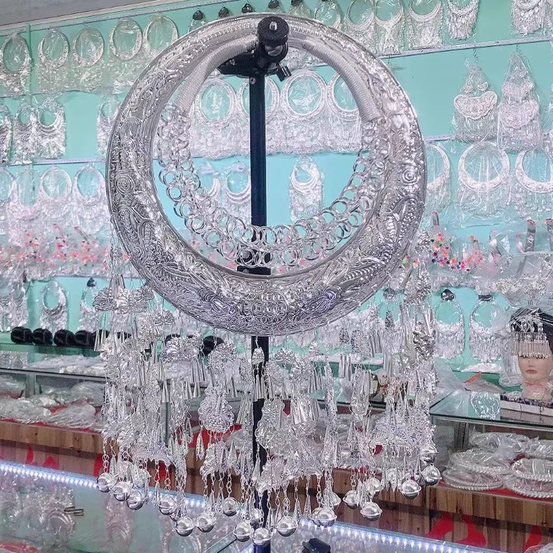 

Китайское серебряное ювелирное изделие хмонг, воротник, ожерелье, этнический воротник, кольцо на шею