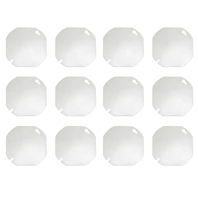 

2026 Новая 12 шт. восьмиугольная крышка электрической коробки, металлические крышки распределительной коробки, пустая плоская крышка розетки для 4-дюймовой восьмиугольной коробки