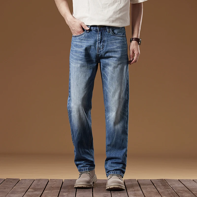KSTUN 남성용 청바지 와이드 레그 팬츠 스트레이트 컷 루즈 피트 남성용 청바지 streetwear 고품질 브랜드 2025 봄, 가을