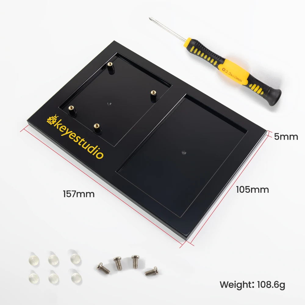 1PCS Keyestudio ABS Holder Experimental Platform Base-Plate for Arduino UNO R3 MEGA 2560 Holder 400 Points Breadboard  Fixation