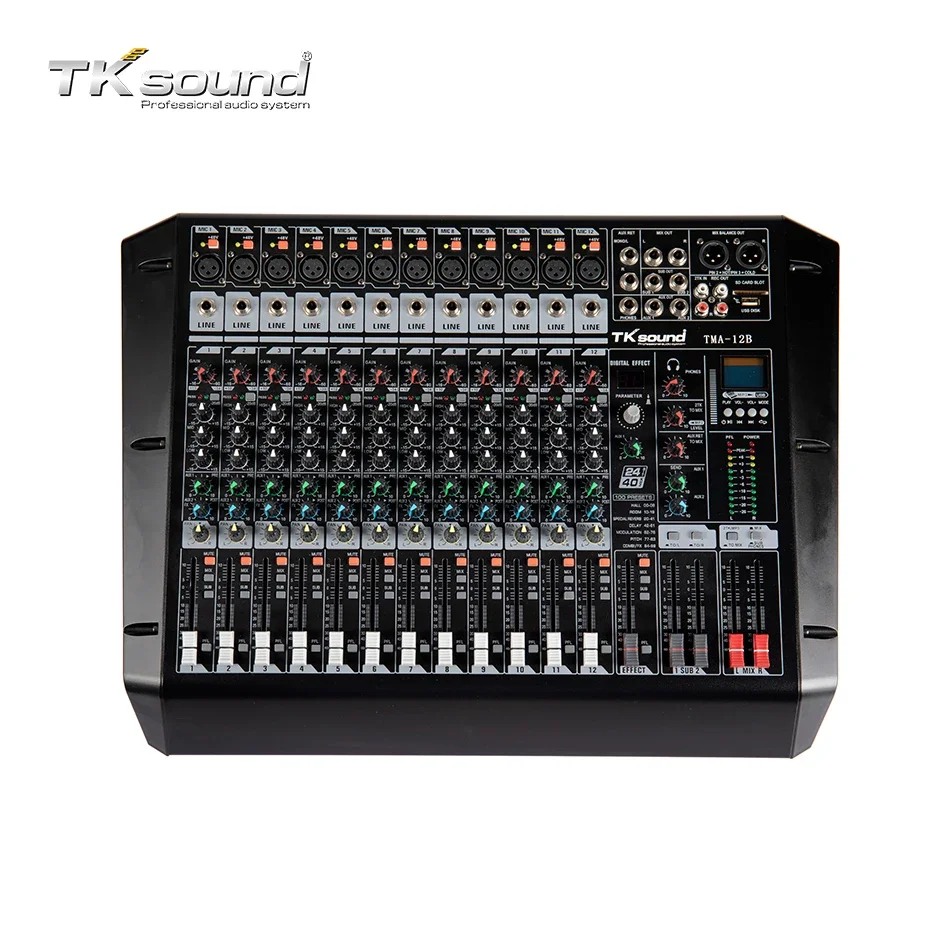 TKsound 12 Channel Digital Mixer DJ stage performance professional sound dj controller/audio console mixer