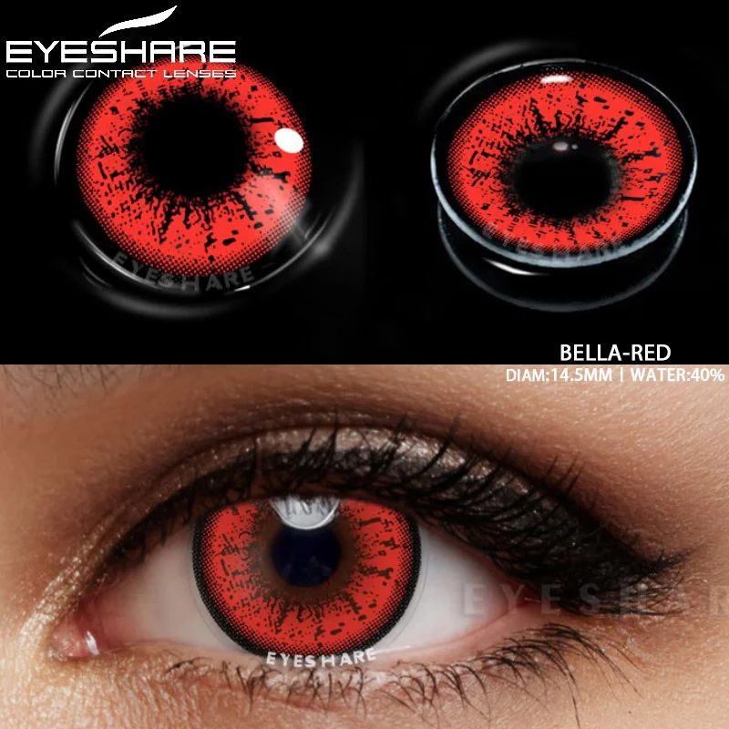 D\'ORELLA 1Pair Colored Contact Lenses for Eyes Cosplay Yellow Lenses Beauty Halloween Red Lenses Blue Lenses Green Eye Contacts