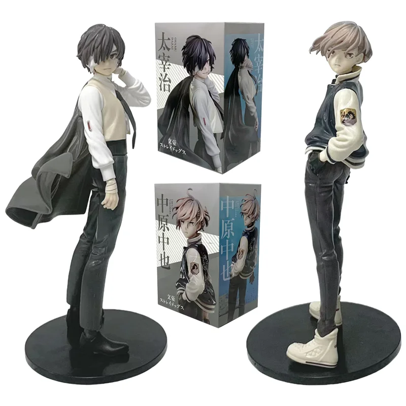 23Cm Bungou Zwerfhonden Anime Figuur Jeugd Dazai Osamu Action Figure Nakahara Chuuya Beeldje Pvc Collection Model Pop Speelgoed