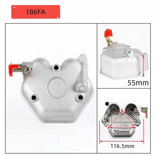 Imagen 2 del producto Cubierta de cilindro compatible con motor diésel 170 178 186 188 192 198F 1100F generador 3KW 5KW 8KW 10KW cabezal de cilindro de cubierta de presión reducida