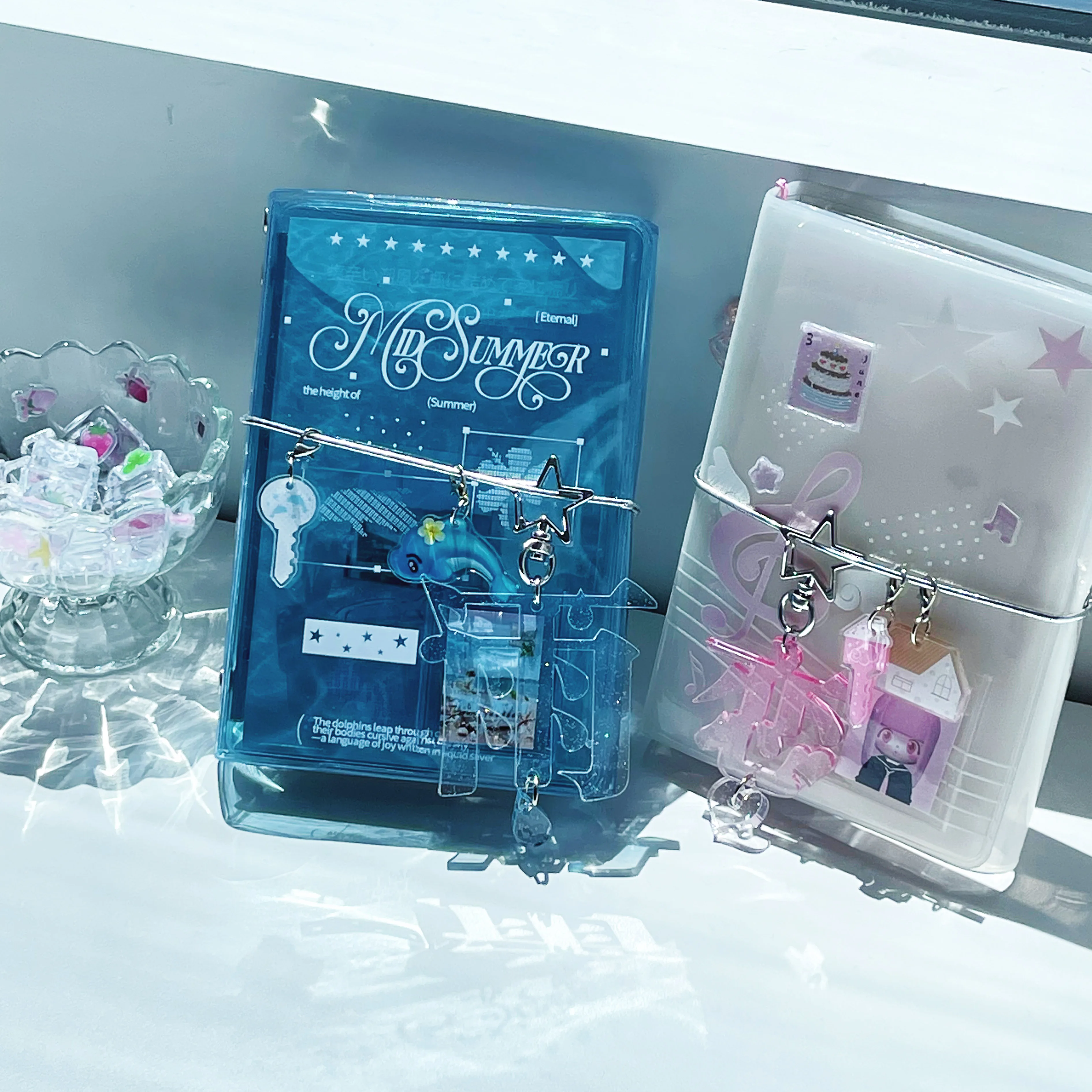 A7 الموثق ثلاثي الطي غطاء بولي كلوريد الفينيل المنظم WAKAWAKA منعش الصيف المحيط موضوع مخطط مع سحر ملحق مقسم صفحات دفتر #2