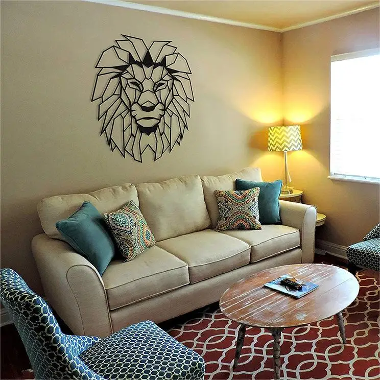 

Hello Young Metal Lion Wall Decoration Lion Head Metal Art Lion Home Decor Wall Sculpture Animal Metal Artwork Wall Sticker