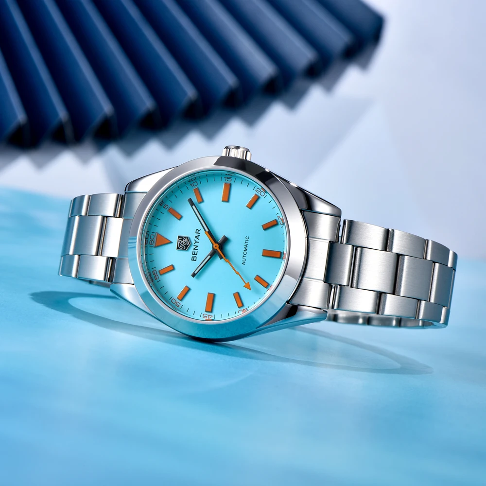 BENYAR 2026 جديد ساعات رجالي العلامة التجارية الفاخرة ساعة الرجال التلقائي الميكانيكية مقاوم للماء 50 متر ساعة يد رياضية للرجال مضيئة #4
