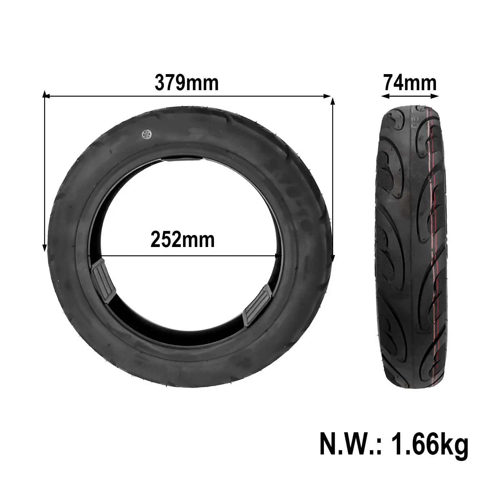 14 Inch Electric Bicycle Tyre 14x2.75 Tubeless Tyre 2.75-10 Tire For Electric Bike Tubeless Tyre Wearproof Not Easy To Deform