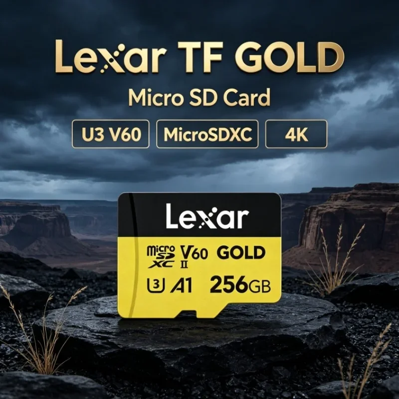 Lexar TF GOLD Professional microSDXC TF Card 128GB 256GB A1 C10 U3 V60 Memory Card SD Card 4K for Switch