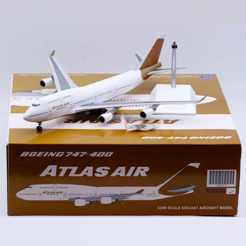 

XX2747 Alloy Collectible Plane Gift JC Wings 1:200 Atlas Air Boeing B747-400 Diecast Aircraft Jet Model N322SG With Stand