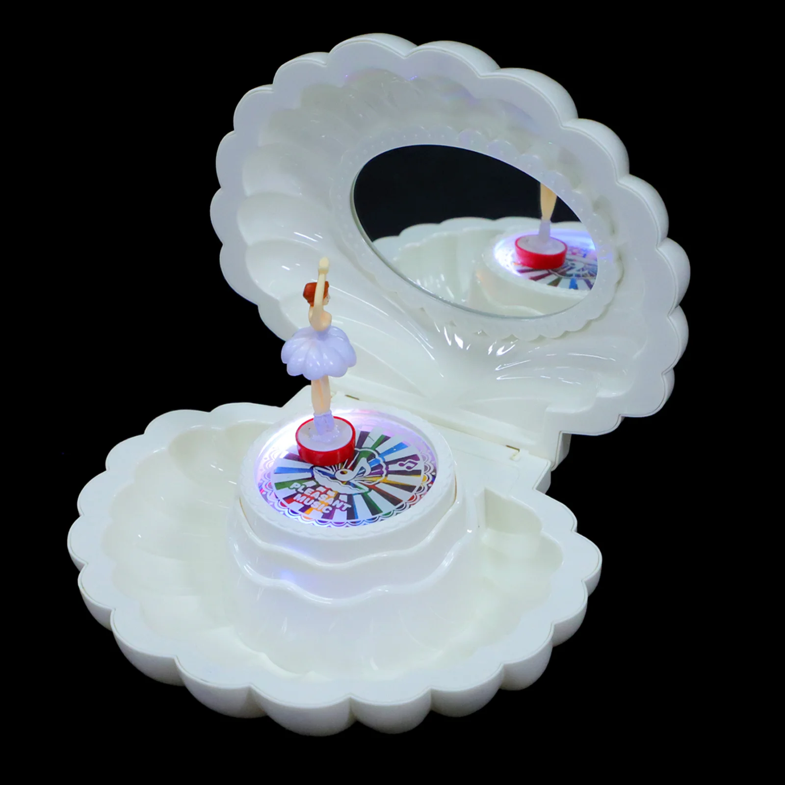 

1Pcs Shell Shaped Musical Box Rotating Mini Music Box Jewelry Storage Case Girls Birthday Gift Decoration Mini Storage Boxes