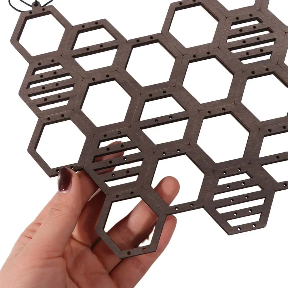 

Wooden Honeycomb Earring Organizer Storage Rack Home Decor Earrings Display Stand Wall Mounted Earring Holder Jewelry Organizer