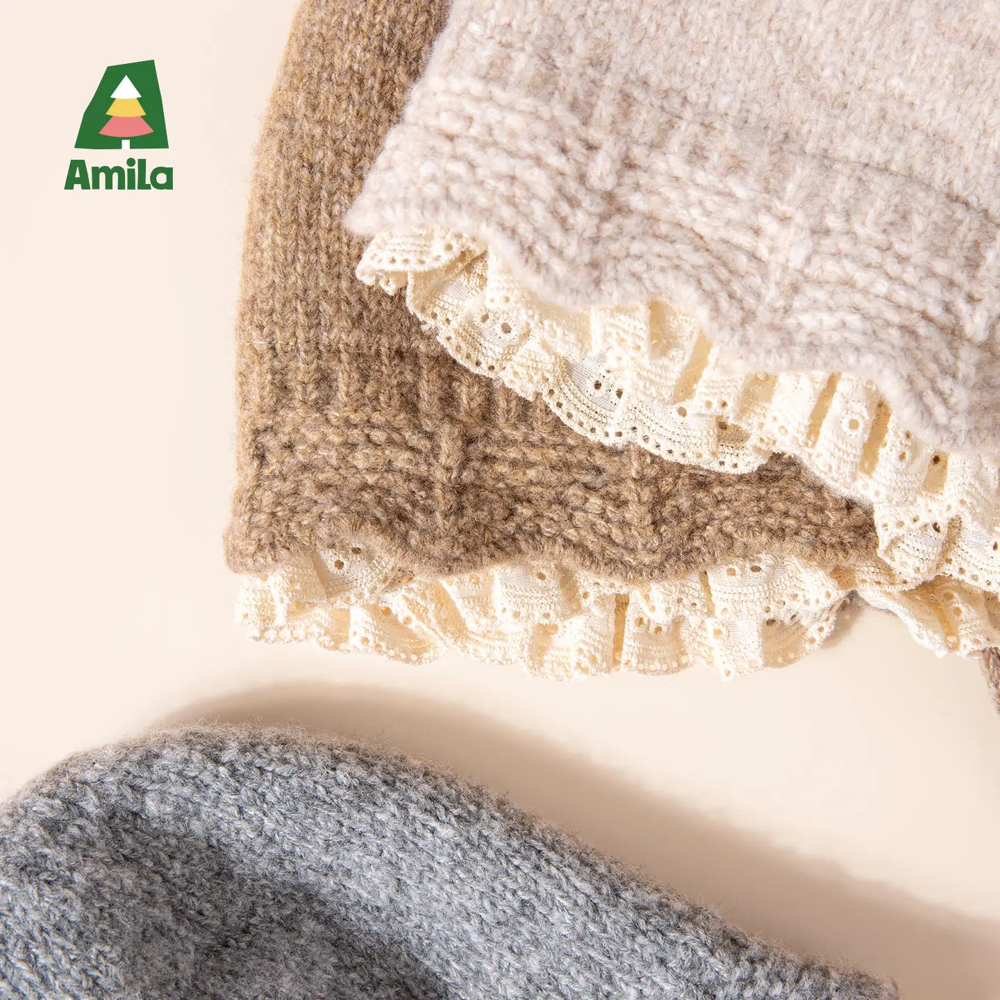 Amila キッズ 冬用ニットレースハット 女の子用、長持ちする暖かさ、防風性、調節可能な伸縮性、絶妙な甘さ