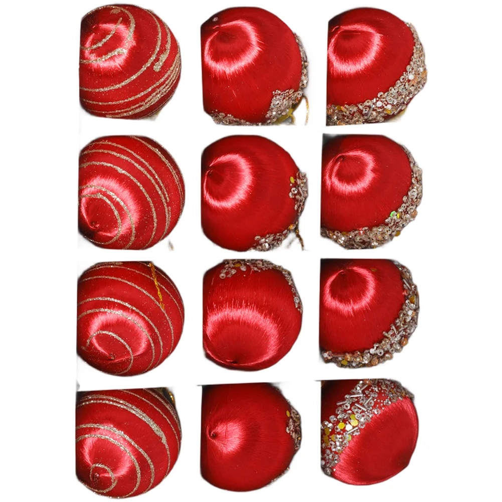 6cm Foam Christmas Ornaments with Thread-Based Luster Finish 12 Pack for Tree Wreath Garland and Festive Interior Styling Needs