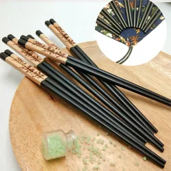 2 Pair Reusable Chopsticks Tableware Non-Slip Chinese Natural Wooden Chopsticks Tableware Gift Kitchen Tools