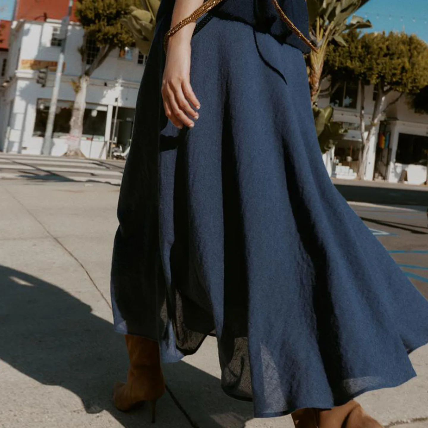 Faionable falda larga Ne Midi de invierno para mujer nueva Sle Ele versátil Dr cintura baja A-Line ape otro Material