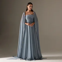 Customized Exquisite Sleeveless Evening Dress Charming Ruched Prom Dress Boat Neck Floor Length Party Gown  вечернее платье