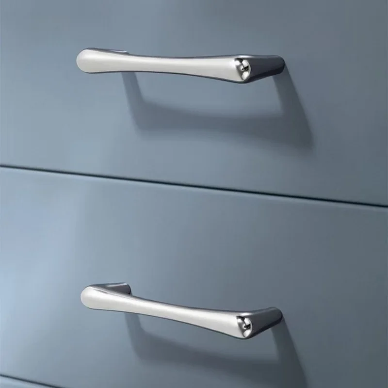 Chromed Drawer Knobs Nordic Kitchen Cabinet Storage Handles Bright Silver Wardrobe Closet Cupboard Hardware Furniture Handles