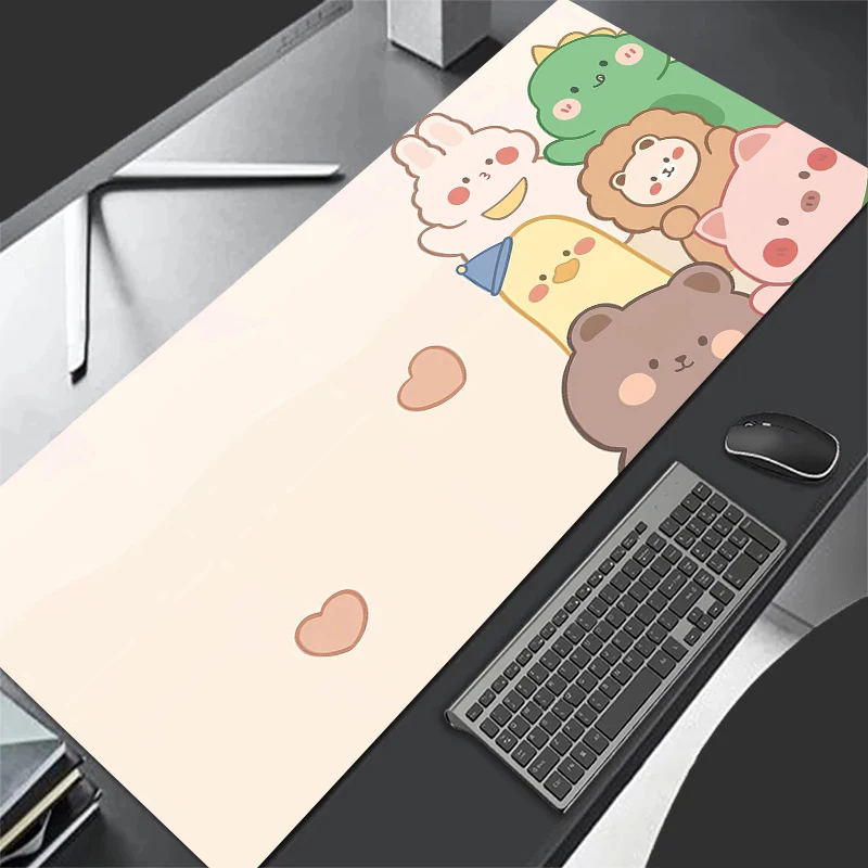 Kawaii 만화 동물 마우스 패드 Girly 대형 컴퓨터 매트 게임 테이블 패드 키보드 매트 컴퓨터 노트북 사무실 게이머 선물