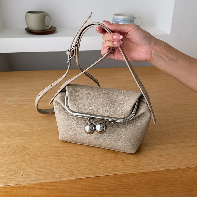 Bolso cruzado pequeño para mujer, bolso de mano y cartera de cuero PU para mujer, bolso de hombro femenino a la moda, bolso de mano con clip