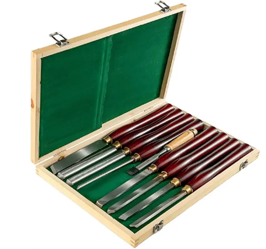 8-piece Woodworking Turning Tool Set, Angled High-speed Steel Carving Chisel With Lathe Chisel, DIY Grade Industrial Wood Blade