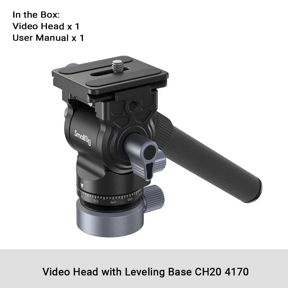 Smallrig Statief Fluid Video Hoofd Met Leveling Base CH20 Quick Release Plaat Voor Arca Swiss Pan Tilt Kop Voor Dslr camera 4170