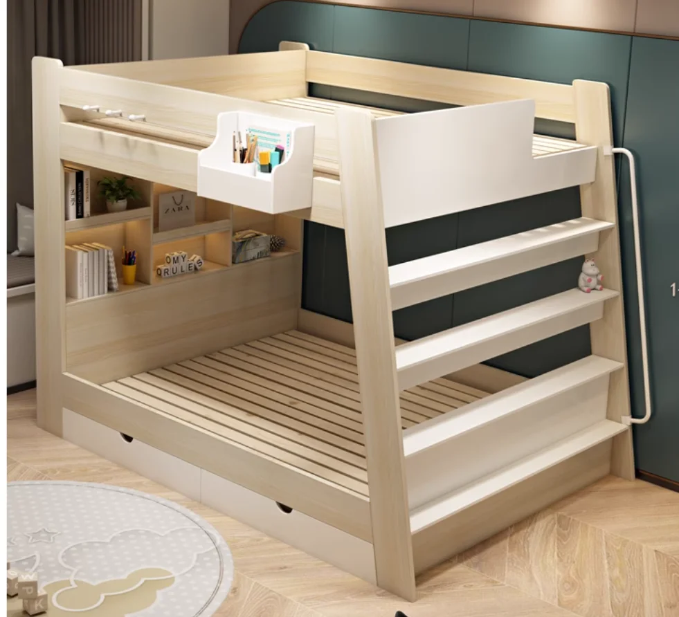 

Children's bed equal width bunk bed small flat type parallel bed bunk bed staggered high and low bed