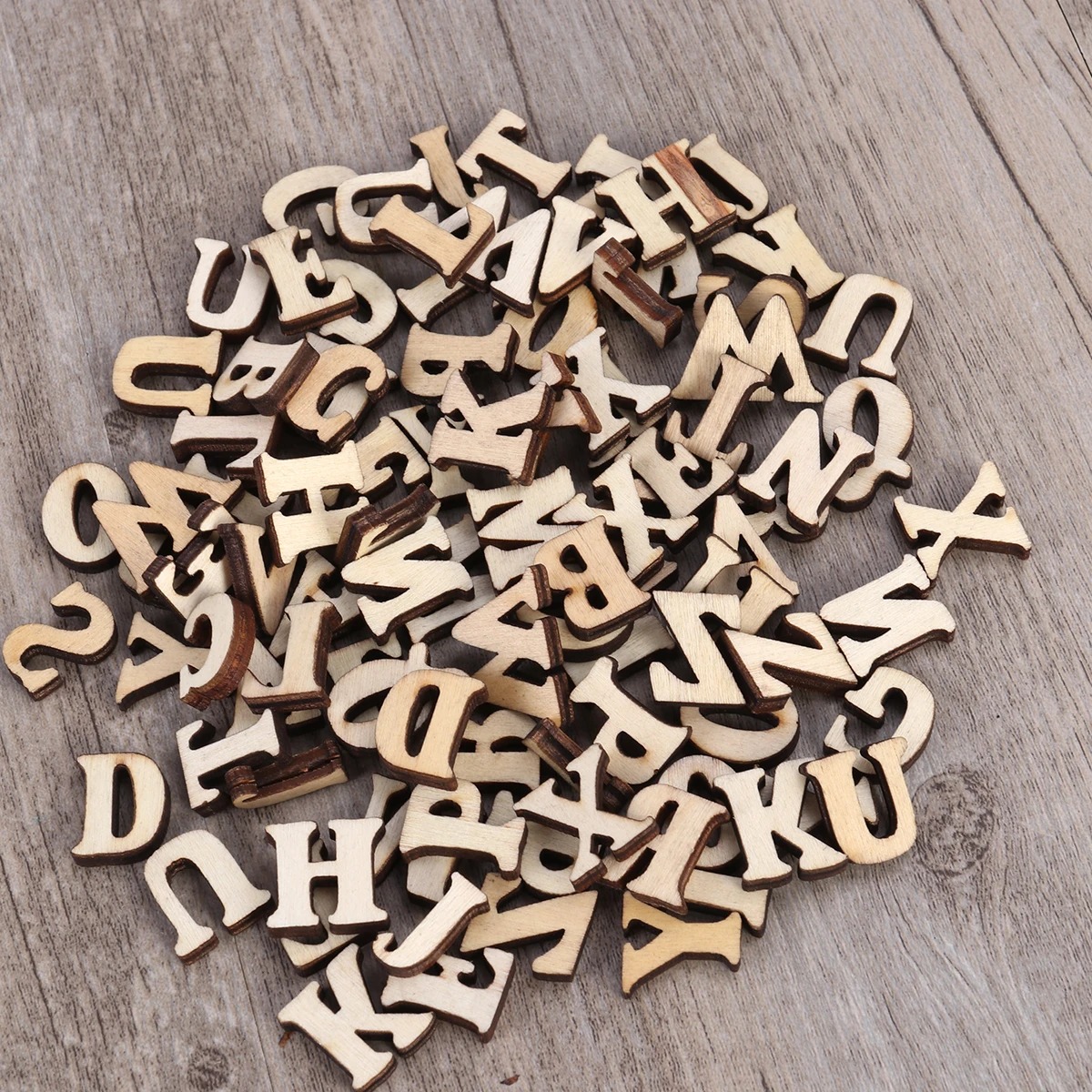 

50Pcs Unfinished Wooden Capital Letters Natural Color Smooth Edge DIY Crafts Scrapbooking Wedding Party Decoration Holiday